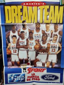 Colecionismo desportivo: AMERICA'S DREAM TEAM. POSTER SELECCION BALONCESTO BASQUETBALL USA EEUU EE.UU. 1992 MICHAEL JORDAN...